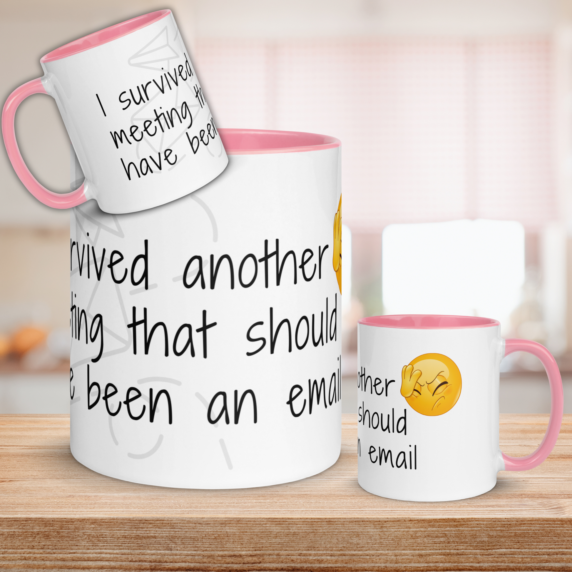 Funny Work Mug - "I Survived Another Meeting That Should've Been an Email" - Office Humour Coffee Cup - Work from Home Gift - 11oz - Laugh Happens