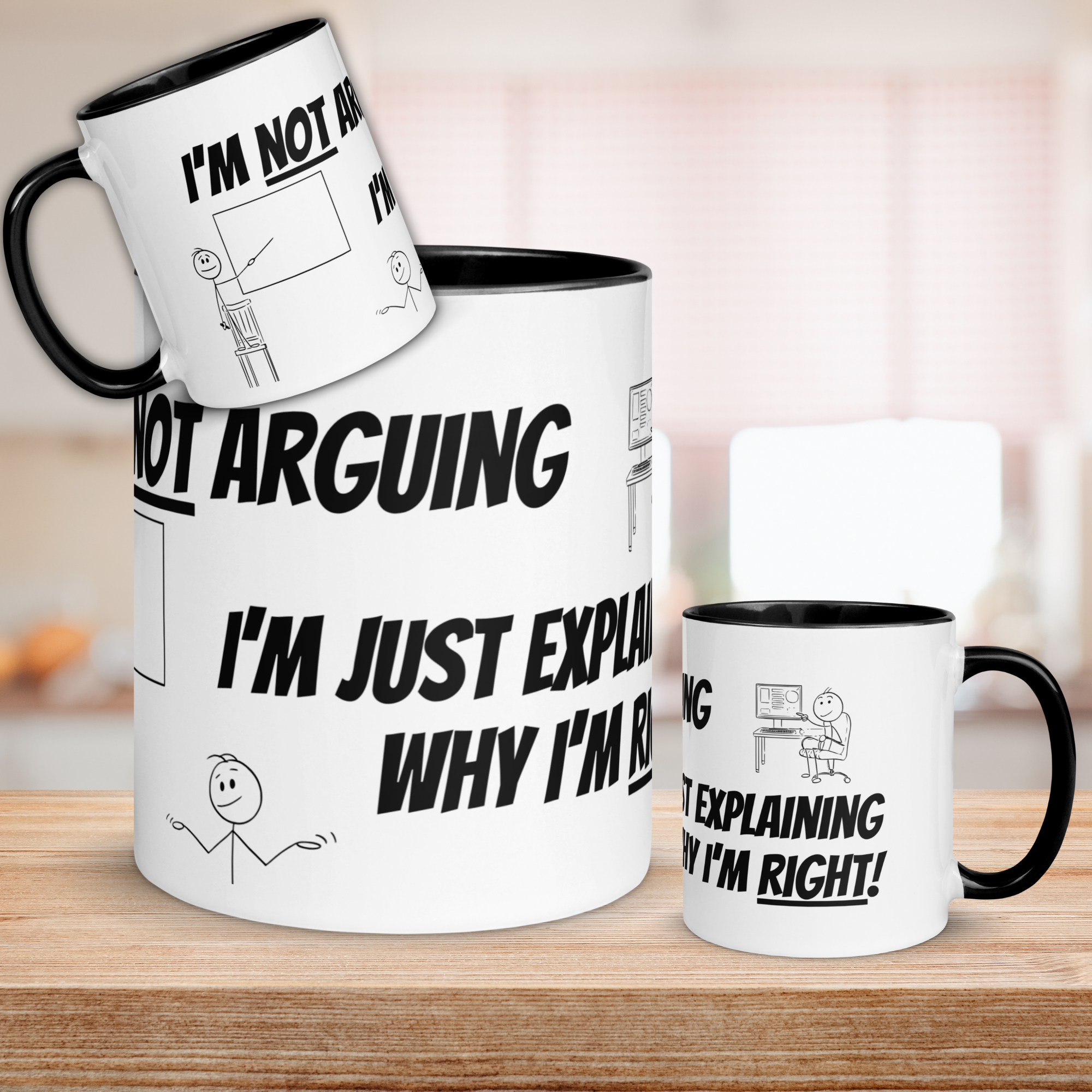 Funny Debate Mug - "I'm Not Arguing, I'm Just Explaining Why I'm Right" - Sarcastic Coffee Cup - Argument Lover Gift - 11oz - Laugh Happens