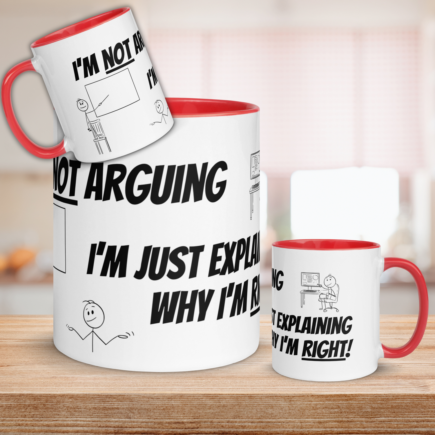 Funny Debate Mug - "I'm Not Arguing, I'm Just Explaining Why I'm Right" - Sarcastic Coffee Cup - Argument Lover Gift - 11oz - Laugh Happens